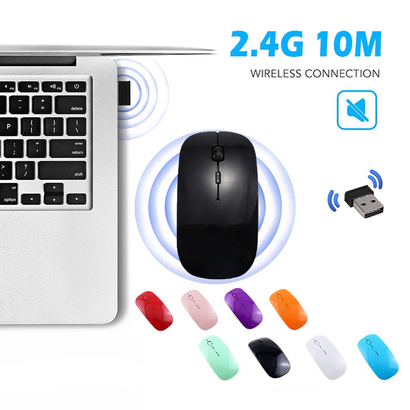 ภาพหน้าปกสินค้าเมาส์ไร้สาย wireless mouse ไร้เสียงชาร์จแบต ปุ่มเงียบ 2.4GHz เมาส์คอมพิวเตอร์ เมาส์แล็ปท็อป (จัดส่งสีแบบสุ่ม)