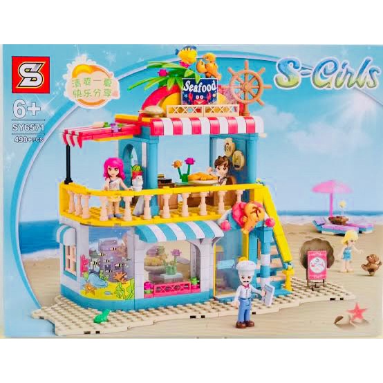 ss-toys-เลโก้-เฟรนด์-6571-เฟรนด์-s-girls-seafood-ร้านอาหาร-ริมทะเล-จำนวน490ชิ้น