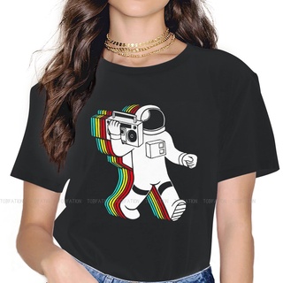 เสื้อผ้าผชเสื้อยืด ผ้าฝ้ายแท้ 100% พิมพ์ลายนักบินอวกาศ สไตล์สตรีทS-5XL