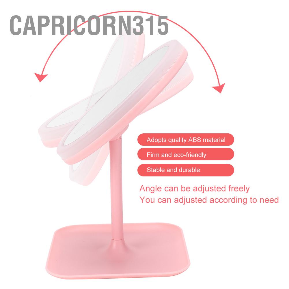 capricorn315-กระจกแต่งหน้า-ตั้งโต๊ะ-ชาร์จ-usb-พร้อมไฟ-led-ปรับได้