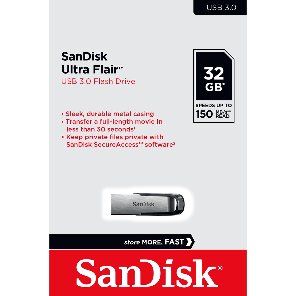 ภาพหน้าปกสินค้าSanDisk Ultra Flair USB 3.0 32GB - Speed / 150MB (SDCZ73-032G-G46) จากร้าน sandisk_thailand_officialshop บน Shopee