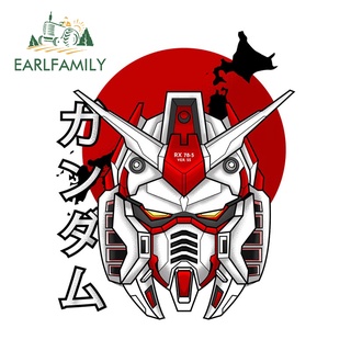 Earlfamily สติกเกอร์ไวนิล ลายการ์ตูนกันดั้มญี่ปุ่น JDM กันน้ํา กันรอยขีดข่วน ขนาด 13 ซม. x 10.7 ซม. DIY สําหรับติดตกแต่งรถยนต์