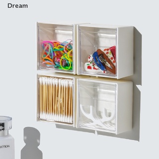 &lt;Dream&gt; กล่องพลาสติก ติดผนัง สําหรับจัดเก็บสําลี เครื่องสําอาง เครื่องประดับ