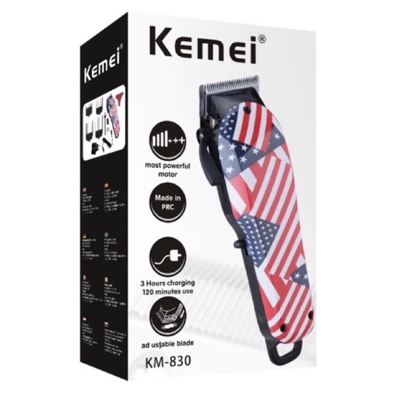 ภาพหน้าปกสินค้าสินค้าพร้อมส่ง Kemei-830 ปัตตเลี่ยนรุ่นใหม่ล่าสุด ลายธงชาติอเมริกา