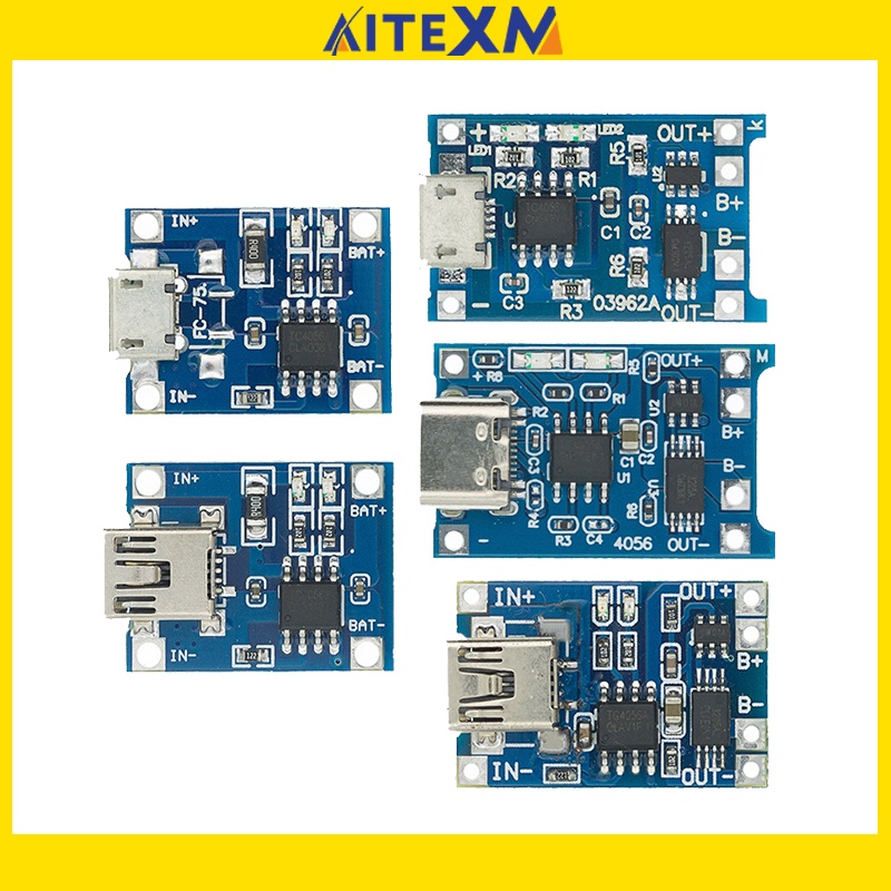 บอร์ดโมดูลชาร์จแบตเตอรี่ลิเธียม-type-c-micro-usb-5v-1a-18650-tp4056-1a-1-ชิ้น