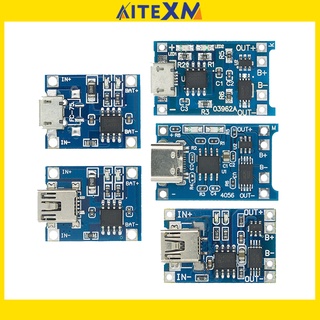 Type-c บอร์ดโมดูลชาร์จแบตเตอรี่ลิเธียม USB 5V 1A 18650 TP4056 พร้อมฟังก์ชั่นป้องกันคู่ 1A