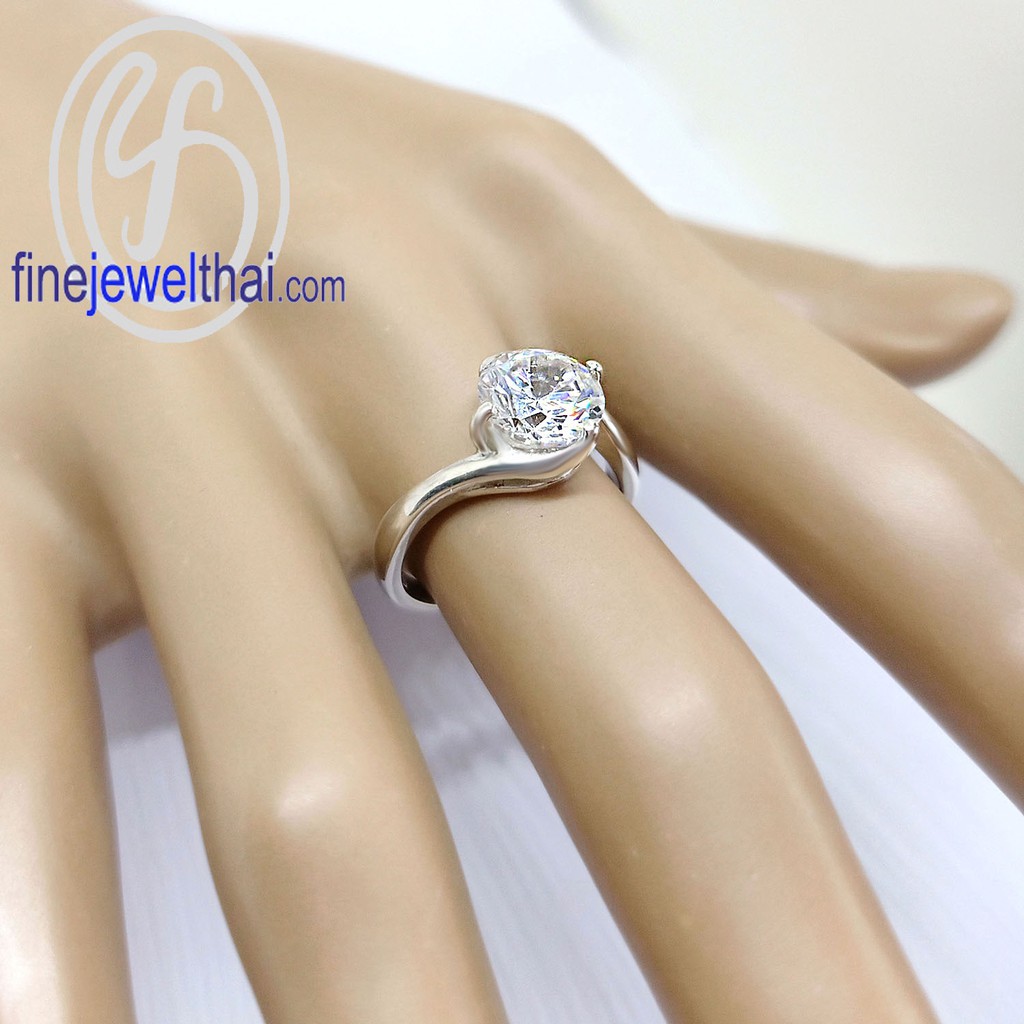 finejewelthai-แหวนเพชร-แหวนเงินแท้925-เพชรสังเคราะห์-แหวนหมั้น-แหวนแต่งงาน-diamond-cz-silver-wedding-ring-r1024cz-2