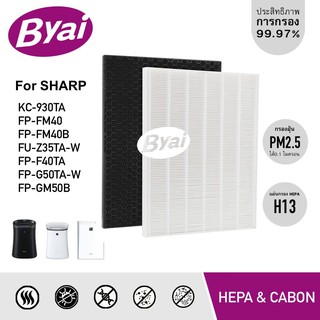 แผ่นกรองฝุ่น HEPA H13 FZ-F50HFE เครื่องฟอกอากาศ Sharp รุ่น FP-FM40, KC-930TA, FU-Z35TA-W, FP-F40TA, FP-G50TA-W, FP-GM50B