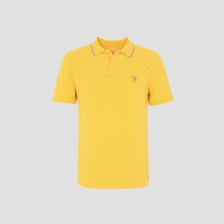 FERRARI เฟอร์รารี่ เสื้อโปโล รุ่น MEN ITA FLAG PIQUET POLO SHIRT YLWM