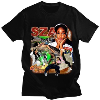 เสื้อยืด พิมพ์ลายกราฟฟิค Rapper 90s SZA Good Days สไตล์ฮิปฮอป วินเทจ โอเวอร์ไซซ์ สีดํา แฟชั่นฤดูร้อน สําหรับผู้ชาย และผู