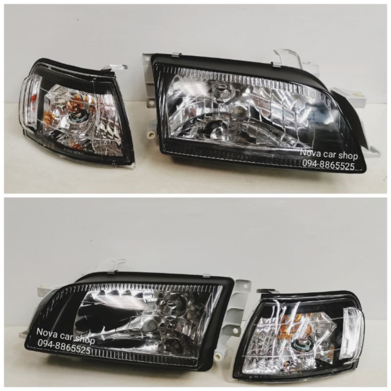 ไฟหน้า แต่ง Toyota Corona ST190 ST191 AT190 AT191 เพชรโคมดำ งาน DEPO ...