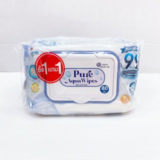 ทิชชู่เปียก กูนน์ Pure Aqua Wipes รุ่นแพ็คคู่(ได้80แผ่น 2ห่อ)