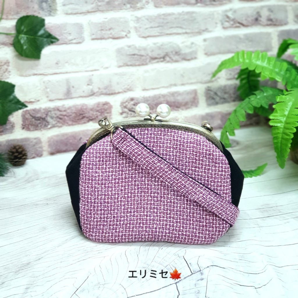 handmade-กระเป๋าสะพาย-กระเป๋าสตางค์-กระเป๋าปิ๊กแป๊ก-gamaguchi-8-pearl