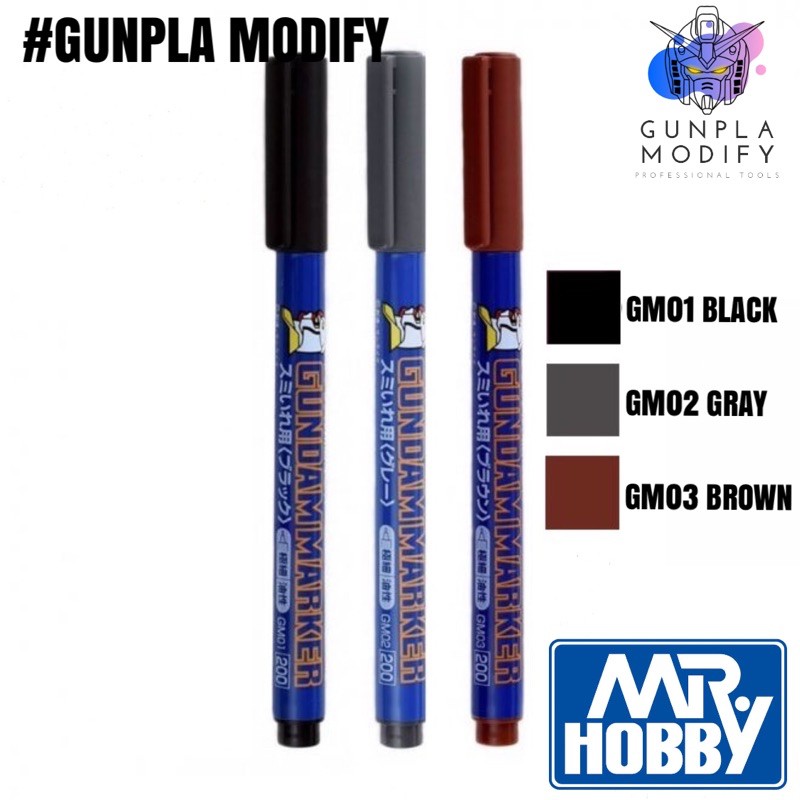 ภาพหน้าปกสินค้าMR.HOBBY Gundam Marker ปากกา Panel Line หัวเข็ม GM01สีดำ, GM02 สีเทา, GM03 สีน้ำตาล