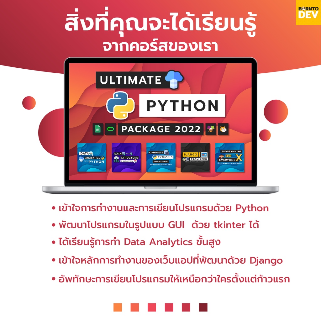 ภาพหน้าปกสินค้าคอร์สเรียนออนไลน์  Ultimate Python Package 2022 จากร้าน borntodev_official บน Shopee