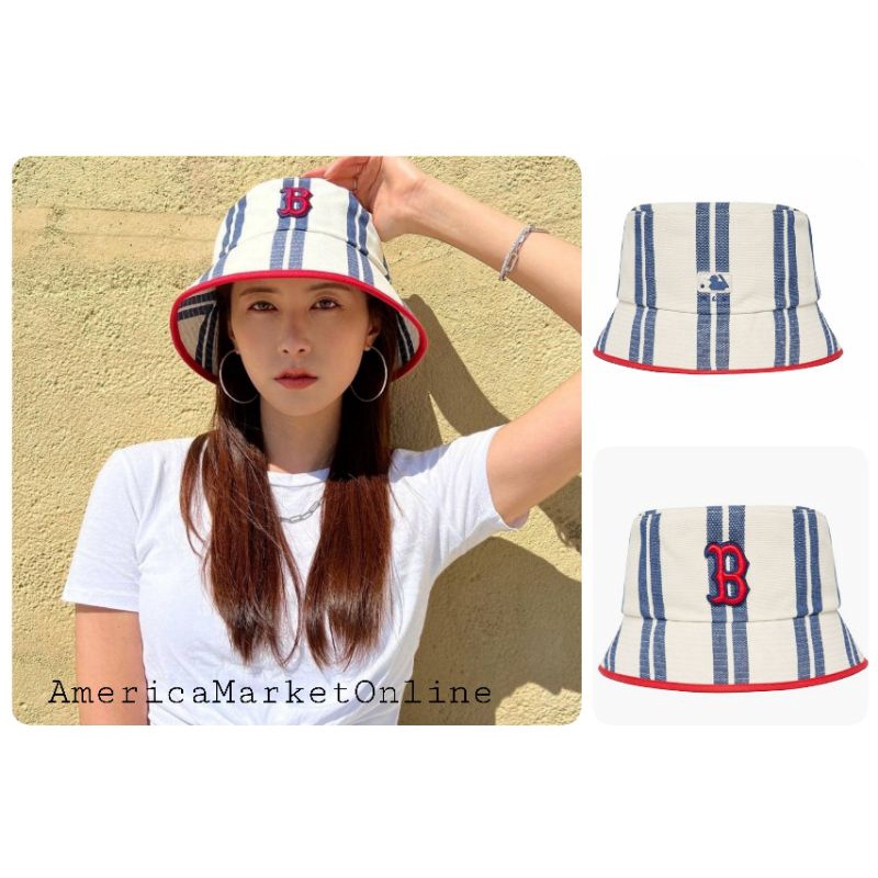 หมวก-mlb-ethnic-stripe-bucket-hat-boston-redsox-ขนาด-57-cm