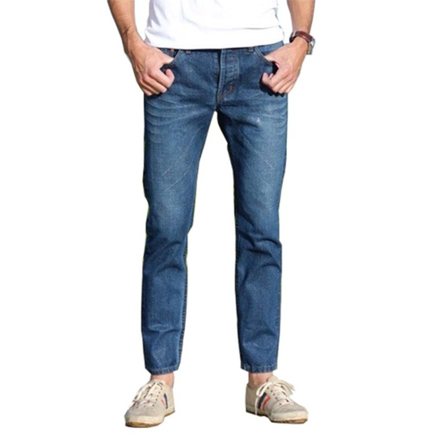 ภาพหน้าปกสินค้าลด 15% Golden Zebra Jeans กางเกงยีนส์ขากระบอกเล็กฟอกจัสตินริมแดงไซส์เล็กไซส์ใหญ่ (Size เอว 28-40)
