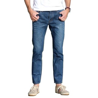 สินค้า ใส่โค้ด GDZDEC1 ลด 15% Golden Zebra Jeans กางเกงยีนส์ขากระบอกเล็กฟอกจัสตินริมแดงไซส์เล็กไซส์ใหญ่ (Size เอว 28-40)