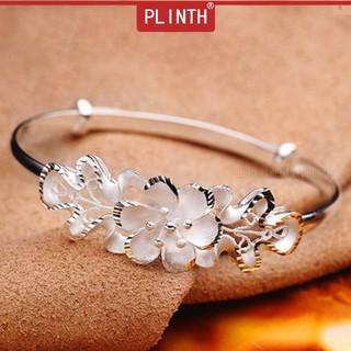 PLINTH สร้อยข้อมือเงิน 925 แฟชั่นหวาน Bauhinia ปรับดอกไม้วิลล่าของขวัญวันวาเลนไทน์172