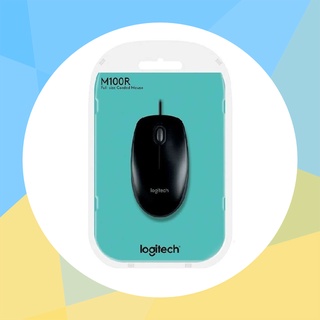 เมาส์มีสาย ใช้งานทนมาก USB Optical Mouse LOGITECH (M100R) ประกัน3ปี