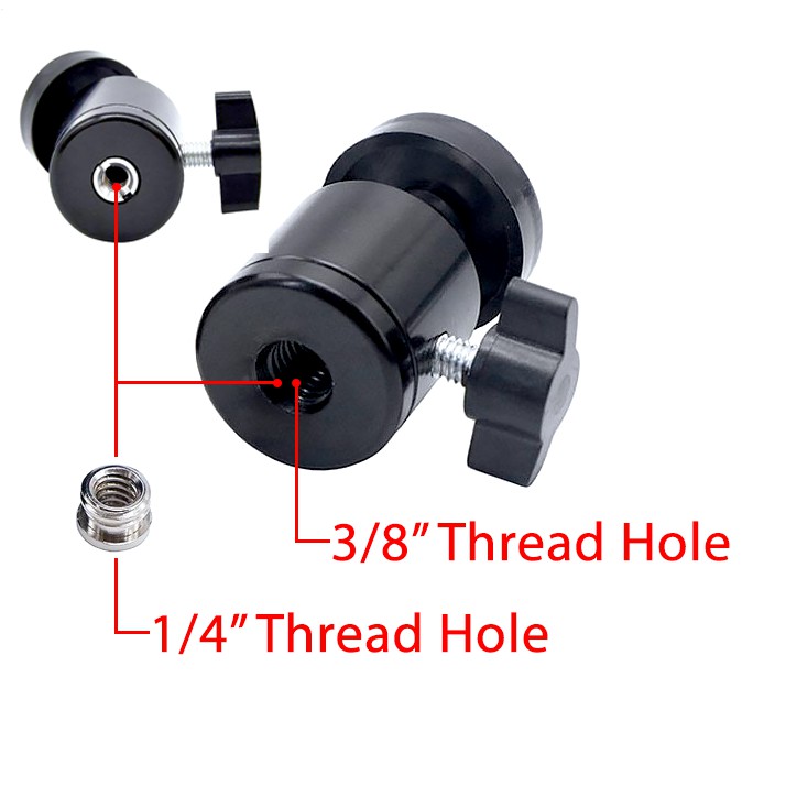 อะแดปเตอร์ขาตั้งกล้องหัวบอลขนาดใหญ่-screw-1-4-3-8-inch-camera-tripod-mini-ball-head-hot-shoe-adapter-accessory