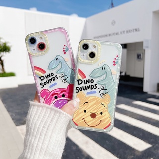 เคสโทรศัพท์มือถือแบบใส ลายไดโนเสาร์ หมีพูห์ สําหรับ OPPO A57 2022 A92 A16 A15 A15S A3S A12E A5S A7 A12 F9 F11 A9 A5 2020 A53 A33 A31 A52 A54 A74 A77 5G A1K A94 A95 A93 A16K A76 A96 4G