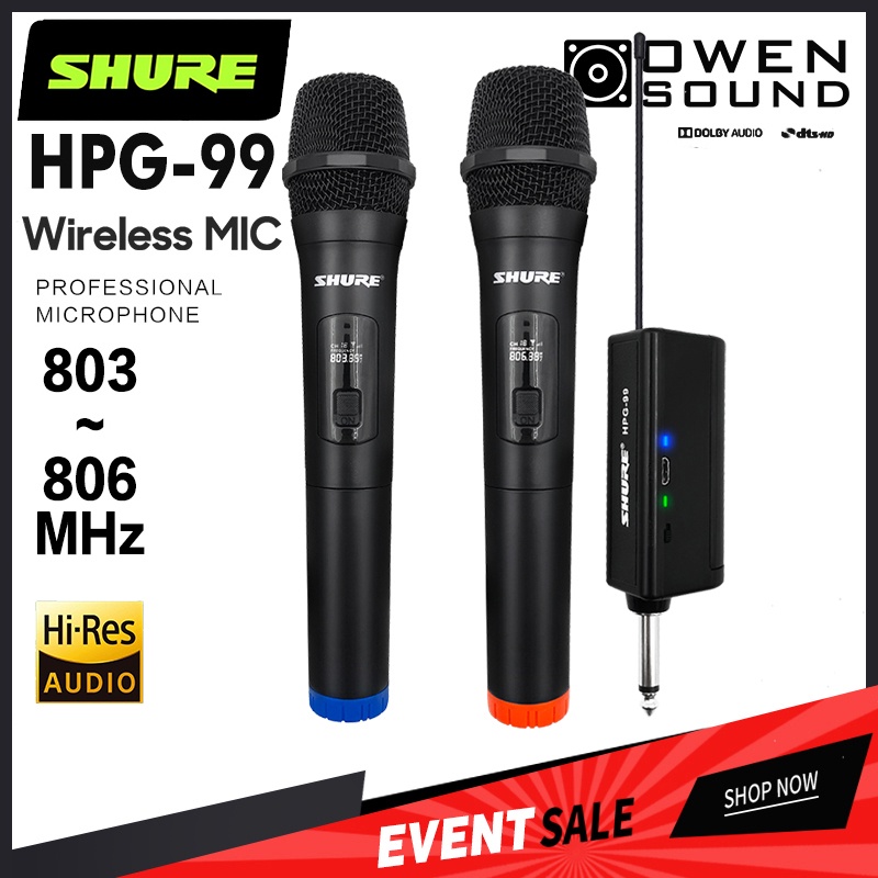 ภาพหน้าปกสินค้าSHURE ไมค์ hpg-99 ไมค์ไร้สาย 800MHZ ไมโครโฟน ไมโครโฟนไร้สาย ไมค์โครโฟน ไมค์ลอย ครอบครัวร้องเพลง