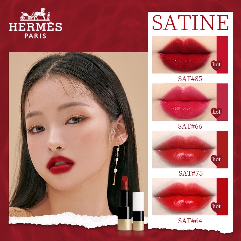 ภาพหน้าปกสินค้าลิปสติก Hermes Rouge Lipstick 33 68 85 64 75ลิปแมทติดทน ตัวอย่างลิปสติกลิปสติกเนื้อซาตินให้ความชุ่มชื้น จากร้าน vn..shop บน Shopee