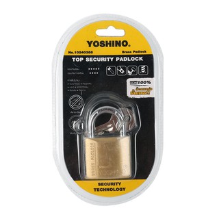 YOSHINO กุญแจคอสั้น 38 มม. สีทอง ทำจากทองเหลืองแท้ที่มีคุณภาพดี ไม่เป็นสนิม ใช้งานง่ายเพิ่มความปลอดภัยของคนในบ้าน มีความ