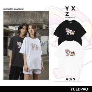 Yuedpao X Asin  ยอดขาย No.1 รับประกันไม่ย้วย 2 ปี เสื้อยืดเปล่า เสื้อยืด Oversized แขนสั้น Black&amp;White