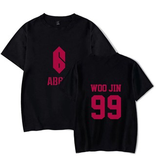 ราคาAlimoo AB6IX 99 WOO JIN เสื้อยืดผ้าฝ้ายแขนสั้นสำหรับผู้ชายและผู้หญิง Big Size XXS 4XL 113AS-3XL