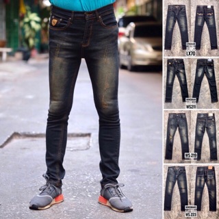 ภาพหน้าปกสินค้ากางเกงยีนส์ชาย ขาเดฟ ผ้ายืด สีสนิม 4 แบบเท่ๆ ที่เกี่ยวข้อง