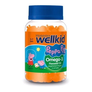 🌟พร้อมส่ง🌟 วิตามินเสริมแร่ธาตุโอเมก้า 3 ชนิดกัมมี่ Vitabioics Wellkid Peppa Pig Omega-3 Flaxseed Oil