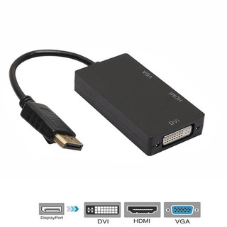 3 in 1Display Port (DP) to VGA / HDTV / DVI สายแปลงสัญญาณ สำหรับ Notebook / Macbook หรือ อื่นๆ