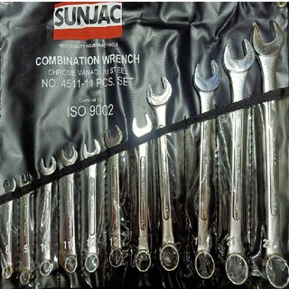 SUNJAC ประแจแหวนข้างปากตาย ชุด 11ชิ้น  รุ่น 4511-11 (8-23มิล)  ซันแจ็คแท้100%