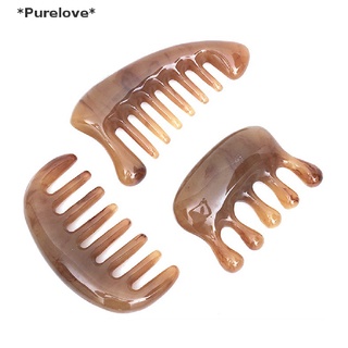 Purelove 1Pc Natural Resin Pocket Comb Wide Toothed Comb SPA Guasha Scalp Massager