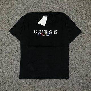 [100% Cotton] Guess ใหม่ เสื้อยืดคอกลม แขนสั้น พิมพ์ลายตัวอักษร แฟชั่นสําหรับผู้ชาย และผู้หญิง