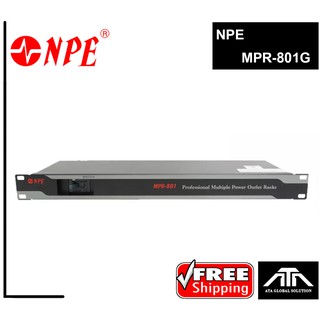 ปลั๊กพ่วงติดแร็ค NPE MPR-810G 810G ปลั๊กพ่วง ติดแร็ค 19นิ้ว ยี่ห้อ NPE MPR-810G 810G AC OUTLET