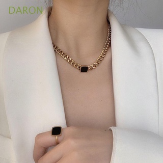 สินค้า Daron สร้อยข้อมือ สร้อยคอ จี้ทรงสี่เหลี่ยม สีทอง เหมาะกับงานปาร์ตี้ แฟชั่นสําหรับผู้หญิง และผู้ชาย