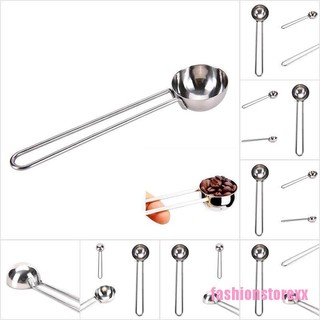 [FASXX] 1 Pcs Coffee Tea Bean Spoon Stainless Steel Long Handle Measuring Stirring Spoon BAA