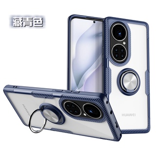 เคสโทรศัพท์มือถืออะคริลิคใส แบบแข็ง มีแหวนแม่เหล็ก สําหรับ Huawei P50 pro P40 pro P30 pro Mate40 pro Mate 30 pro Mate 20 20X P20