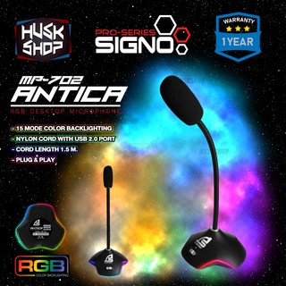 ภาพหน้าปกสินค้าไมค์คอม Signo MP-702 ANTICA RGB Desktop Microphone ไมค์โครโฟน สำหรับคอมพิวเตอร์ ประกันศูนย์ 2 ปี ซึ่งคุณอาจชอบสินค้านี้