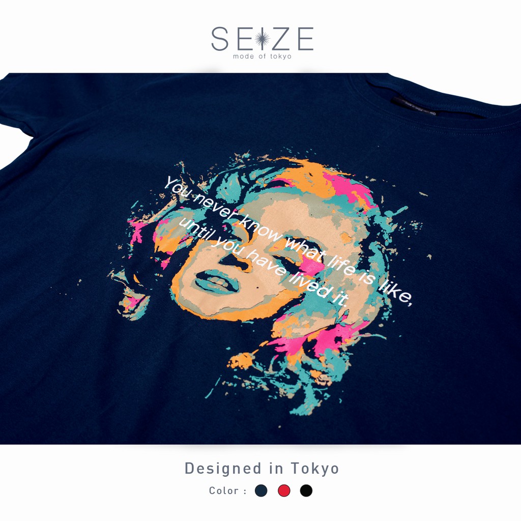 เสื้อยืดคอกลม-เสื้อยืดแขนสั้นคอกลม-unisex-seize-mode-of-tokyo-st102-cry-ดำ-กรมท่า-แดง