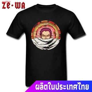 gothic เสือยืดผู้ชาย เสื้อบอดี้โ Fun Men T Shirt Haloed ... Donuts Anime T-shirt One Piece Luffy Charlotte Katakuri Prin