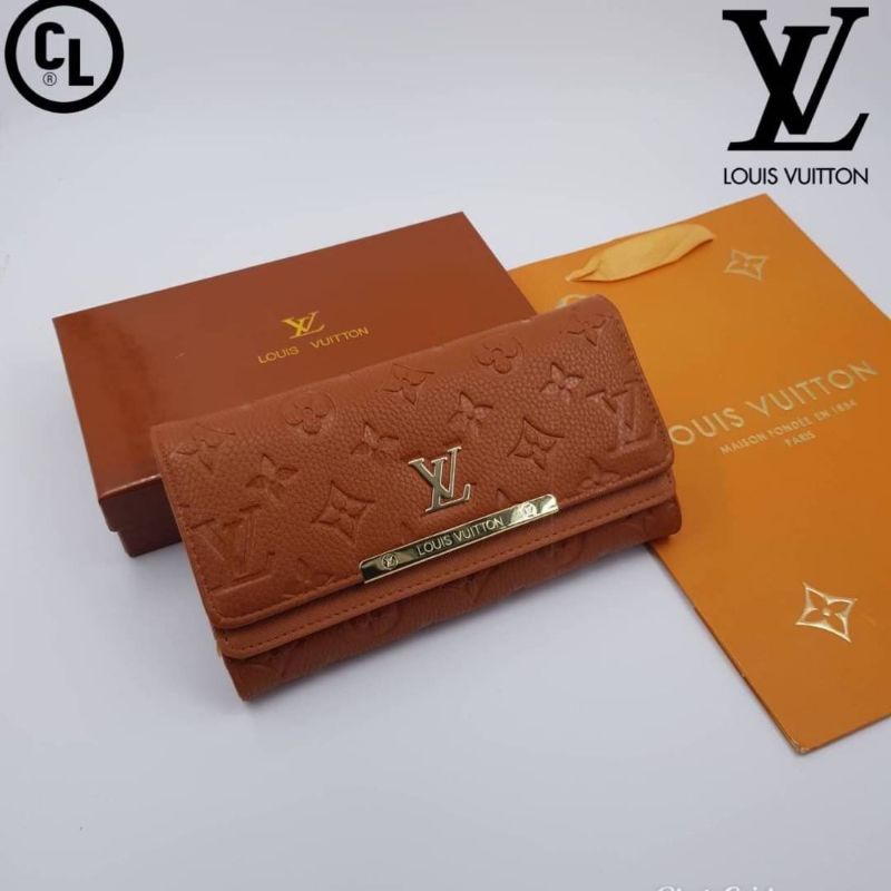 กระเป๋าสตางค์ใบยาว-สไตล์หลุยส์-louis-vuitton-หลุยส์เกรดพรีเมี่ยม-กระเป๋าสตางค์แบบพับ-พร้อมกล่องแบรนด์