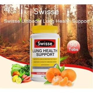 ภาพขนาดย่อของภาพหน้าปกสินค้าล๊อตใหม่Swisse Lung health 90 เม็ดสกัดจากปักคีและเห็ดหลินจือบำรุงปอด เสริมสร้างกล้ามเนื้อปอด ช่วยดูแลระบบทางเดินหายใจ จากร้าน swiss_pharmacy บน Shopee ภาพที่ 1