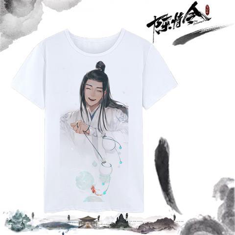 เสื้อยืดแขนสั้น-พิมพ์ลายการ์ตูน-the-master-of-demonism-xiao-zhan-chen-qingling-สีขาว-สไตล์จีน