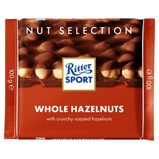 ริตเทอร์ สปอร์ต ช็อกโกแลตนมผสมเฮเซลนัท Ritter Sport Milk Chocolate with Whole Hazelnuts 100 กรัม