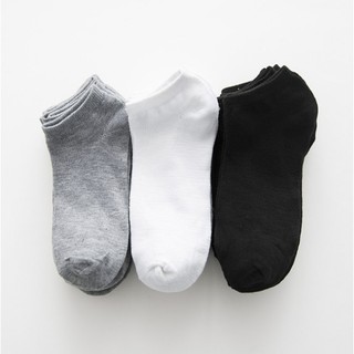 ภาพขนาดย่อของสินค้าลดพิเศษ พร้อมส่ง ถุงเท้าข้อสั้น ถุงเท้าสีพื้น ถุงเท้าสไตล์ญี่ปุ่น ถุงเท้าสไตล์muji Socks สีดำขาวสีเทา ไม่มีบรรจุภัณฑ์