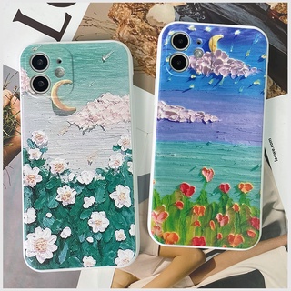 CASE  SAMSUNG A54 A34 A24 A14 A04 M23  A73 A33 A23 A13 A53 A03 A03S A72 A52 A52S 5G A42 A32 A22 A12 A02 A02S A21S A31 A11 M11 M32 M12 M02 A71 A51 A10 A20 A30 A50 S A01 CORE J2 J7 Prime  Moon oil painting TPU soft case